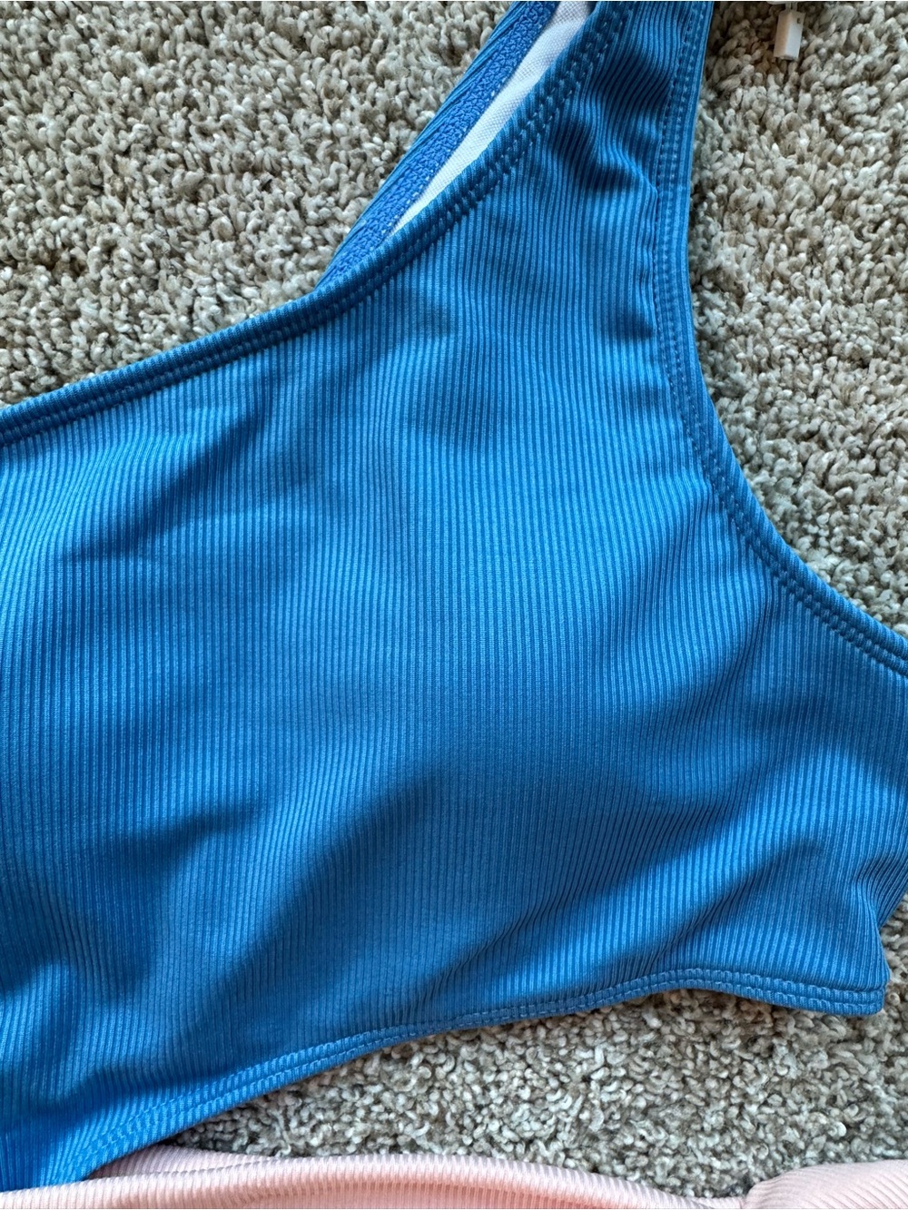 Womens Ribbed One-Shoulder Bikini Cutout High-Waist Tie Belt Swimsuit Size Large - Picture 3 of 8